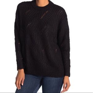 NWOT RXB Black Cable Knit Pullover Sweater, Small